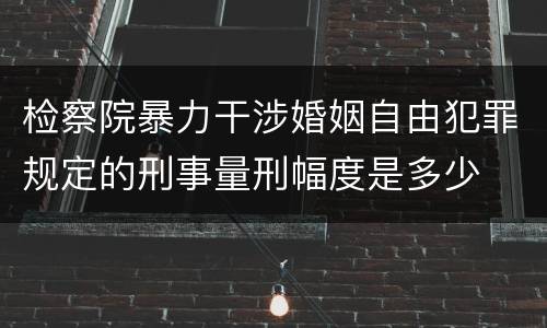 检察院暴力干涉婚姻自由犯罪规定的刑事量刑幅度是多少