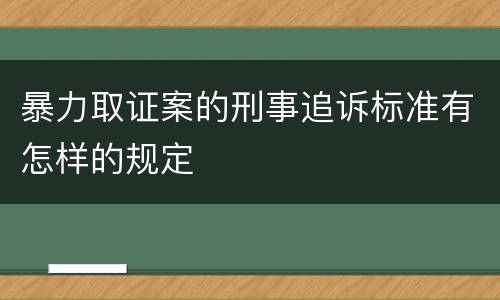 暴力取证案的刑事追诉标准有怎样的规定