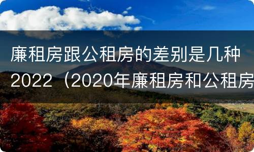 廉租房跟公租房的差别是几种2022（2020年廉租房和公租房的区别）