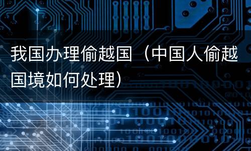 我国办理偷越国（中国人偷越国境如何处理）