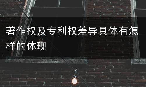 著作权及专利权差异具体有怎样的体现