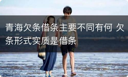 青海欠条借条主要不同有何 欠条形式实质是借条