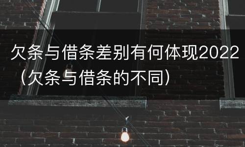 欠条与借条差别有何体现2022（欠条与借条的不同）