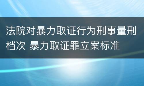 法院对暴力取证行为刑事量刑档次 暴力取证罪立案标准