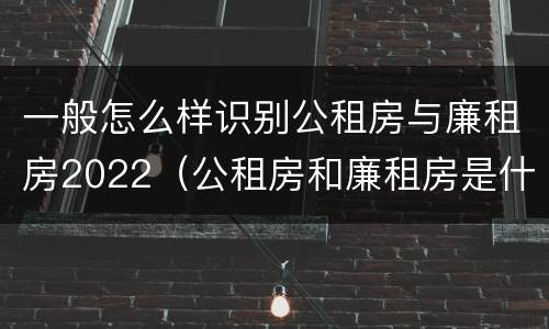 一般怎么样识别公租房与廉租房2022（公租房和廉租房是什么意思）
