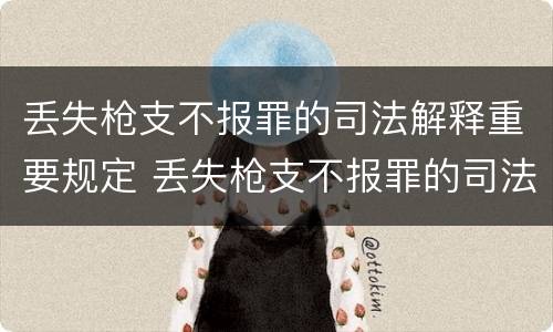 丢失枪支不报罪的司法解释重要规定 丢失枪支不报罪的司法解释重要规定是什么