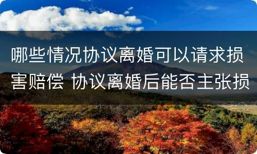 哪些情况协议离婚可以请求损害赔偿 协议离婚后能否主张损害赔偿
