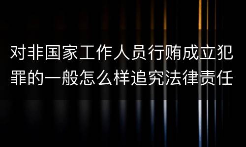 对非国家工作人员行贿成立犯罪的一般怎么样追究法律责任