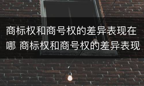 商标权和商号权的差异表现在哪 商标权和商号权的差异表现在哪些方面