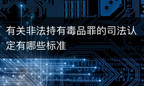 有关非法持有毒品罪的司法认定有哪些标准