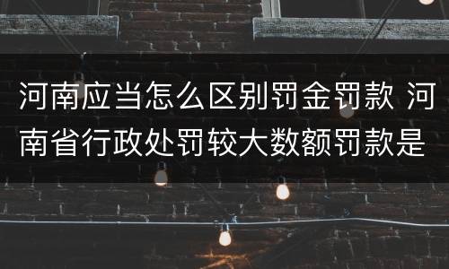 河南应当怎么区别罚金罚款 河南省行政处罚较大数额罚款是多少