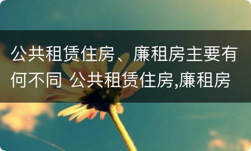 公共租赁住房、廉租房主要有何不同 公共租赁住房,廉租房主要有何不同之处