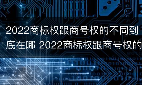 2022商标权跟商号权的不同到底在哪 2022商标权跟商号权的不同到底在哪一项