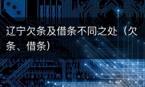 辽宁欠条及借条不同之处（欠条、借条）