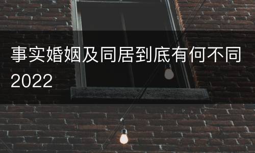 事实婚姻及同居到底有何不同2022