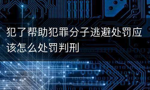犯了帮助犯罪分子逃避处罚应该怎么处罚判刑