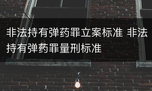非法持有弹药罪立案标准 非法持有弹药罪量刑标准