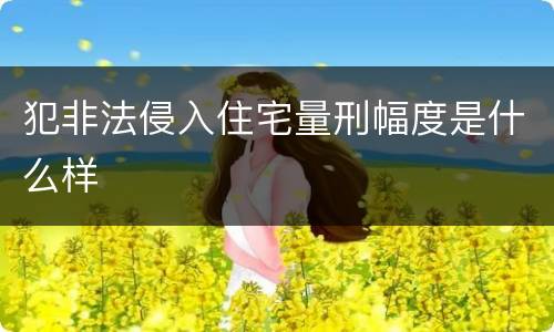犯非法侵入住宅量刑幅度是什么样