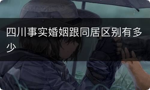 四川事实婚姻跟同居区别有多少