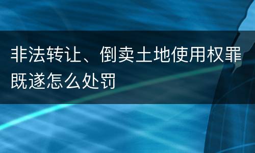非法转让、倒卖土地使用权罪既遂怎么处罚