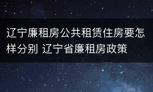辽宁廉租房公共租赁住房要怎样分别 辽宁省廉租房政策