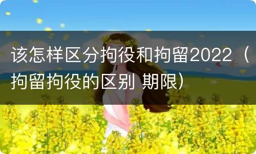 该怎样区分拘役和拘留2022（拘留拘役的区别 期限）