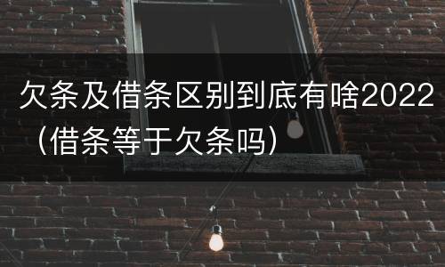 欠条及借条区别到底有啥2022（借条等于欠条吗）
