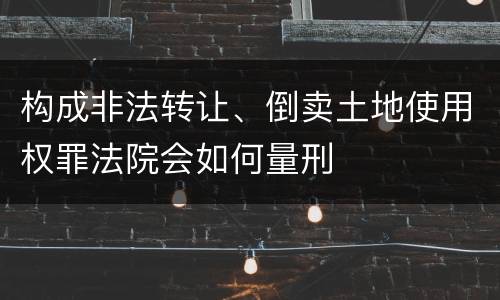 构成非法转让、倒卖土地使用权罪法院会如何量刑