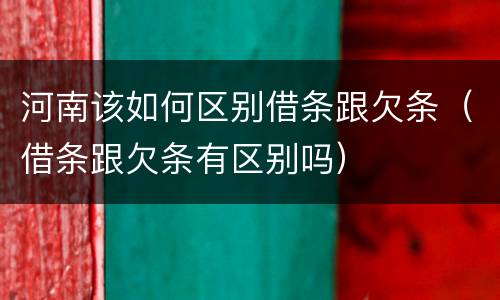 河南该如何区别借条跟欠条（借条跟欠条有区别吗）
