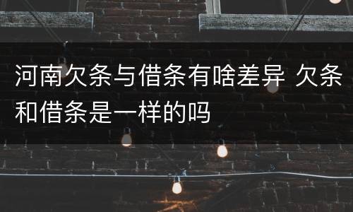 河南欠条与借条有啥差异 欠条和借条是一样的吗