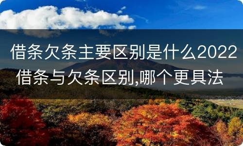 借条欠条主要区别是什么2022 借条与欠条区别,哪个更具法律