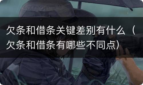 欠条和借条关键差别有什么（欠条和借条有哪些不同点）