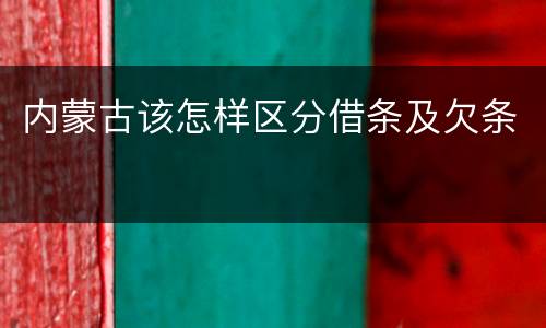 内蒙古该怎样区分借条及欠条