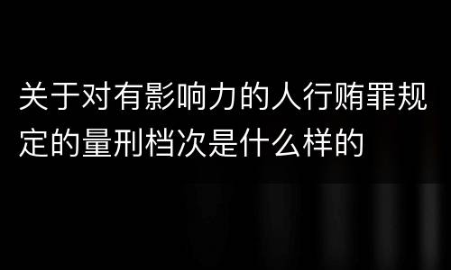 关于对有影响力的人行贿罪规定的量刑档次是什么样的