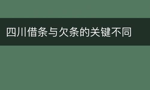 四川借条与欠条的关键不同