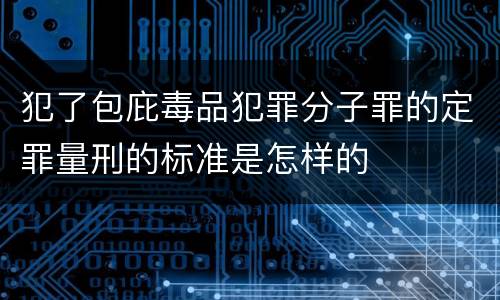 犯了包庇毒品犯罪分子罪的定罪量刑的标准是怎样的