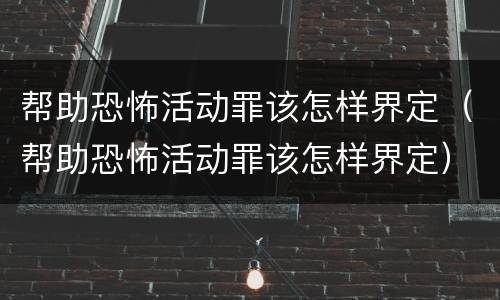 帮助恐怖活动罪该怎样界定（帮助恐怖活动罪该怎样界定）