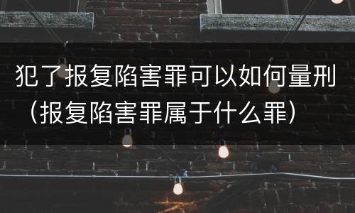 犯了报复陷害罪可以如何量刑（报复陷害罪属于什么罪）