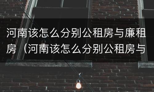 河南该怎么分别公租房与廉租房（河南该怎么分别公租房与廉租房的区别）