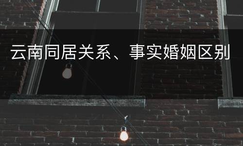 云南同居关系、事实婚姻区别