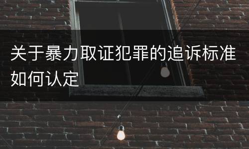 关于暴力取证犯罪的追诉标准如何认定