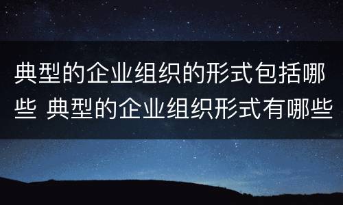 典型的企业组织的形式包括哪些 典型的企业组织形式有哪些