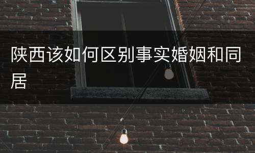 陕西该如何区别事实婚姻和同居