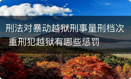 刑法对暴动越狱刑事量刑档次 重刑犯越狱有哪些惩罚