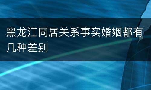 黑龙江同居关系事实婚姻都有几种差别