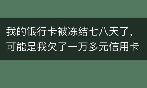 我的银行卡被冻结七八天了，可能是我欠了一万多元信用卡的钱吧
