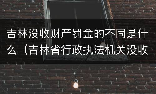 吉林没收财产罚金的不同是什么（吉林省行政执法机关没收物品管理办法）