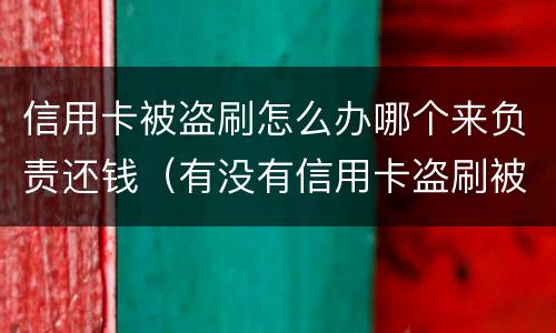 信用卡被盗刷怎么办哪个来负责还钱（有没有信用卡盗刷被追回的例子）