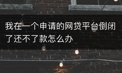 我在一个申请的网贷平台倒闭了还不了款怎么办