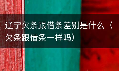 辽宁欠条跟借条差别是什么（欠条跟借条一样吗）